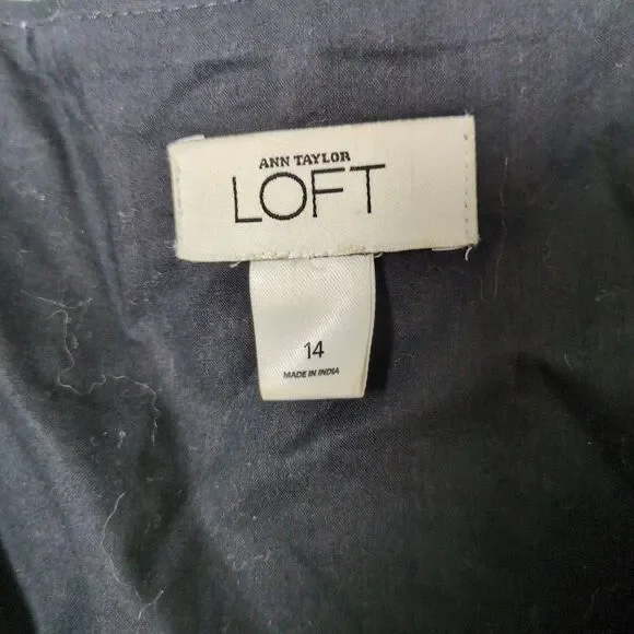 Ann Taylor Loft Women’s 14 Dress Sleeveless Black White Stripe Sleeveless - Picture 3 of 5